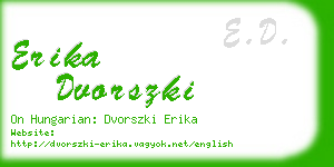 erika dvorszki business card